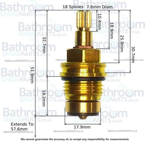 bathroomspareparts Tap cartridge  1/2" washer Valve RC6