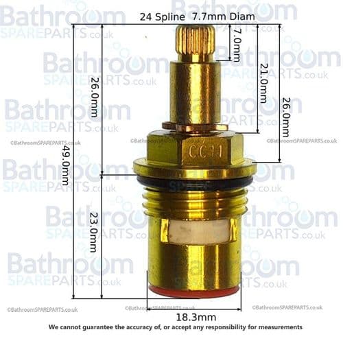 bathroomspareparts Tap cartridges Pair 1/2" Ceramic Disc Cartridges CC11P