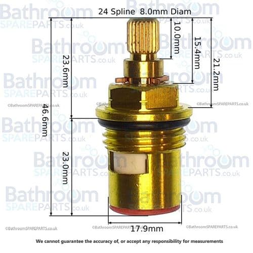 bathroomspareparts Tap cartridges Pair 1/2" Ceramic Disc Cartridges CC12P