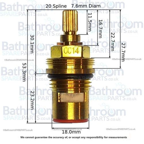 bathroomspareparts Tap cartridges Pair 1/2" Ceramic Disc Cartridges CC14P