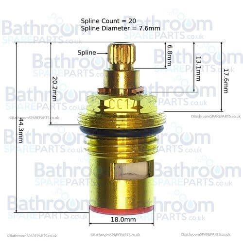 bathroomspareparts Tap cartridges Pair 1/2" Ceramic Disc Cartridges  CC17P
