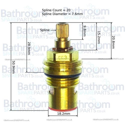 bathroomspareparts Tap cartridges  Pair 1/2" Ceramic Disc Cartridges CC3P