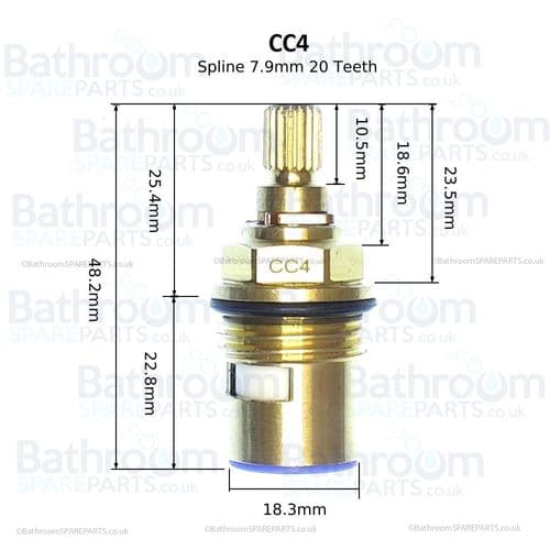 bathroomspareparts Tap cartridges  Pair 1/2" Ceramic Disc Cartridges CC4P