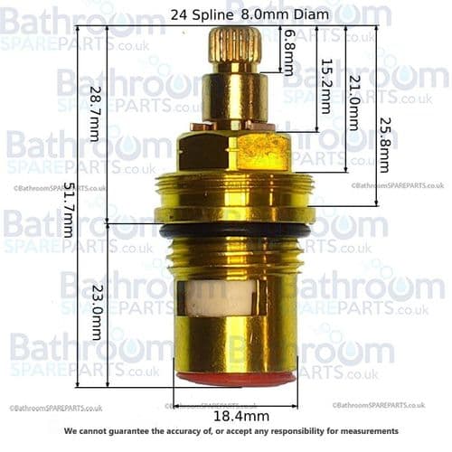 bathroomspareparts Tap cartridges Pair 1/2" Ceramic Disc Cartridges  CC6P