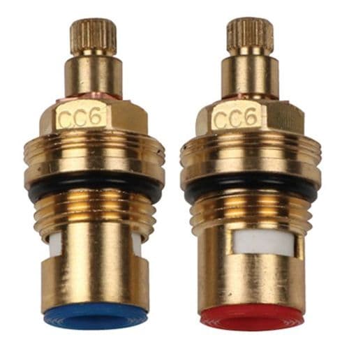bathroomspareparts Tap cartridges Pair 1/2" Ceramic Disc Cartridges CC6P