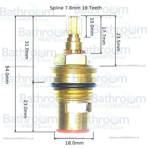 bathroomspareparts Tap cartridges Pair 1/2" Ceramic Disc Cartridges  CC7P