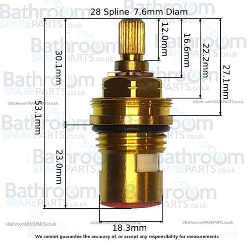 bathroomspareparts Tap cartridges Pair 1/2" Ceramic Disc Cartridges CC8P