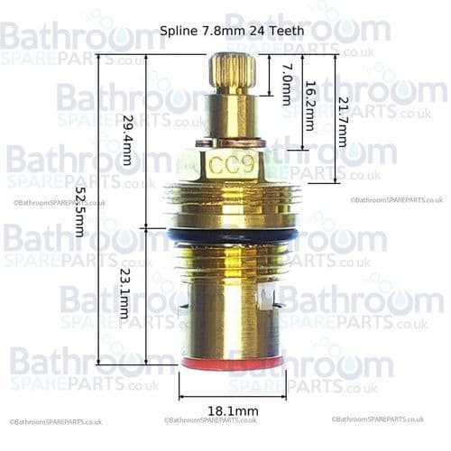 bathroomspareparts Tap cartridges Pair 1/2" Ceramic Disc Cartridges CC9