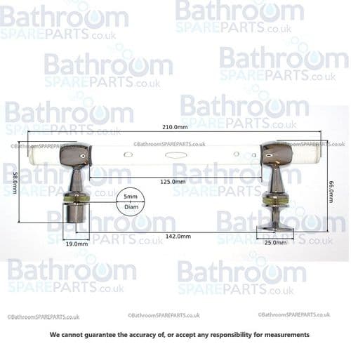 Bathroomspareparts160mm Shower Door Handle BSP-K006-SP