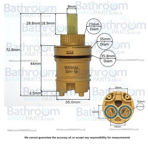 Bathstore  35mm Cartridge Top Seal With Flow Stop 2020031