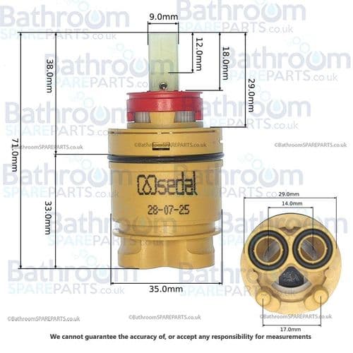Bathstore  35mm Cartridge Top Seal With Flow Stop 2020031