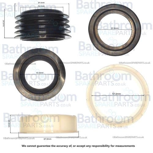 Bathstore 50mm flush valve connection set with flush cone BSP950