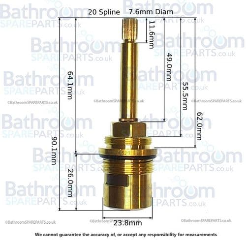 Bathstore Bensham Shower Valve On/Off Cartridge SPACW0005