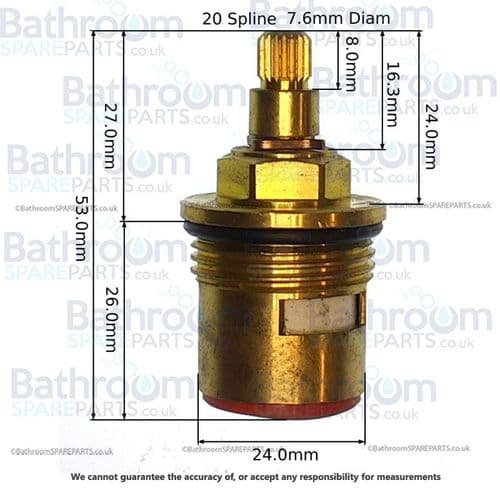 Bathstore Express Shower Anti-Clockwise Close Valve Flow On Off Cartridge 90000015140