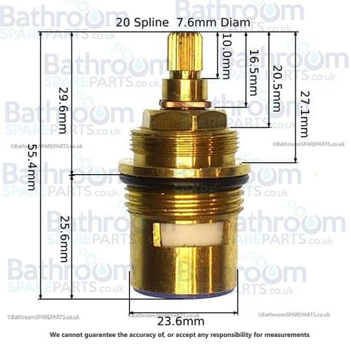 Bathstore Metro Quarter Turn Anti-Clockwise Close Bath Cartridge (For ML322DC) X1A018N-H