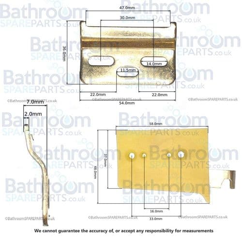 Bathstore Pair Wall Cabinet Fixing Brackets 8021025
