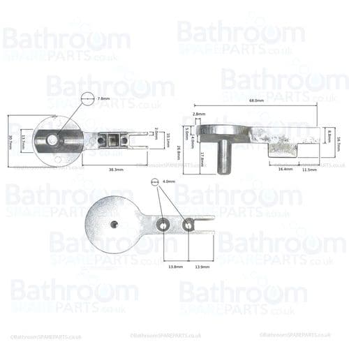 Bathstore Plan 760 Hinge Door Inc Infill Chr Clear H1850 Qp7C bottom pivot 90000010020