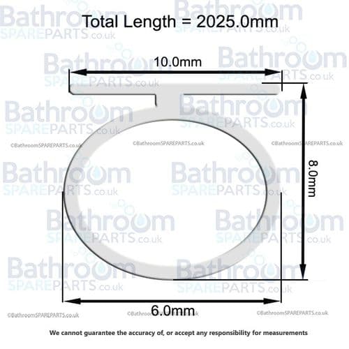 Bathstore Shower Sealing Strip 200cm 36034017