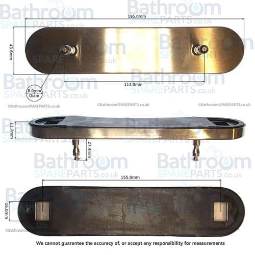 Bathstore Soft Close 113mm Toilet Seat Hinge Set 90000012650