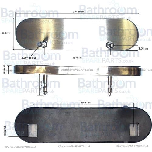 Bathstore Soft Close 94mm Toilet Seat Hinge Set 90000001970