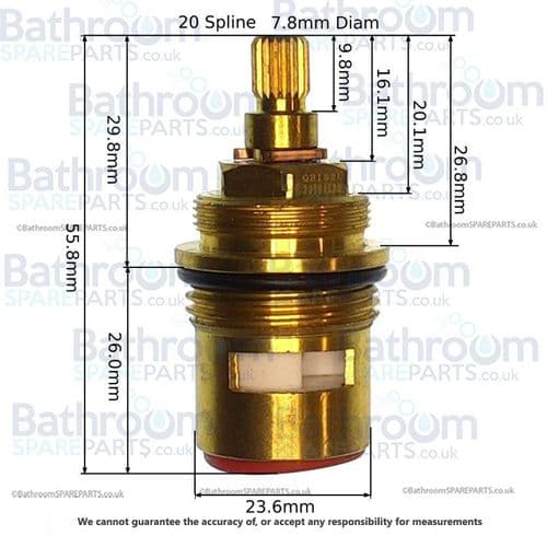 Bathstore Spare Anti-Clockwise Close cartridge for Planet deck mounted bath filler 90000013880