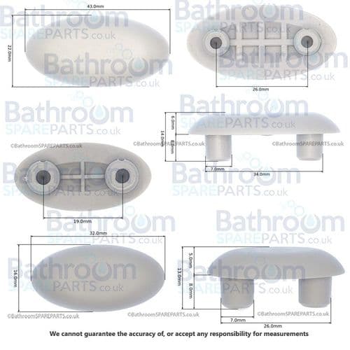 Bathstore Toilet Seat Buffer Set Grey 90000001945