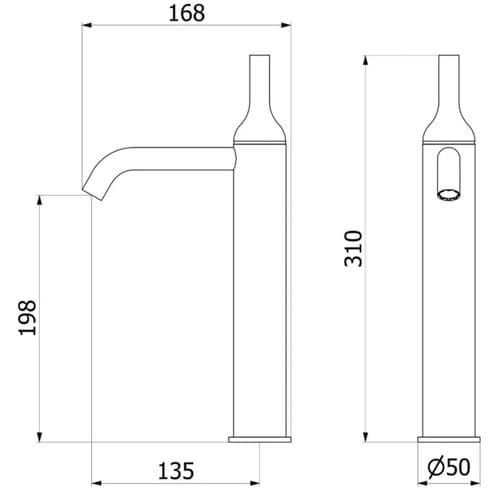 Batlo Mix Lavabo Alto Tall Basin Monobloc PG112DNC