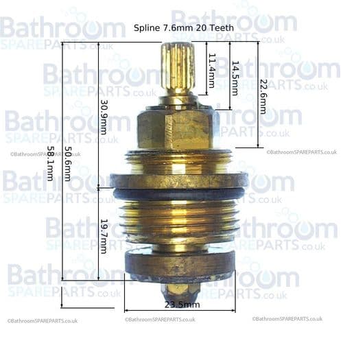 BC Sanitan Edwardian 3/4 Hot & Cold Valves BSP0046