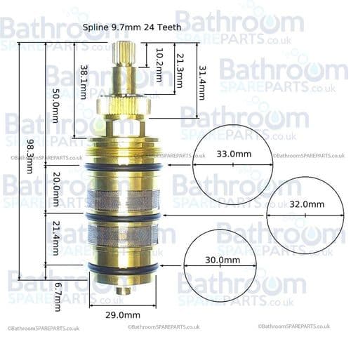 Better Bathrooms Concealed and Exposed Shower Valves VP92345 Thermostatic Cartridge