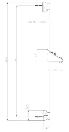 Bossini Slide Rail 90cm Bossini Slide Rail D89000D00235013
