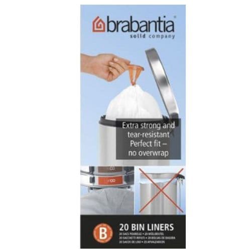Brabantia Size B Pack Of 20 Bin Liners 5L 311741