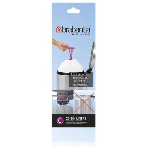 Brabantia Size C Pack Of 20 Bin Liners 10/12L 245343