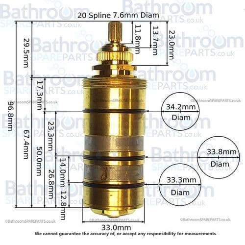 Brass Screw in Thermostatic Cartridge M8-07