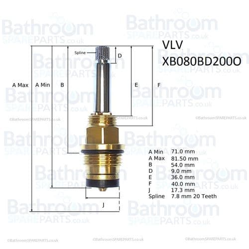 Bristan 1901 Deck Mounted Sink Mixer 2006-2013 Replacement Cartridge  VLV XB080BD200O