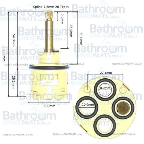 Bristan 1901 Diverter Assembly D40P-19B2