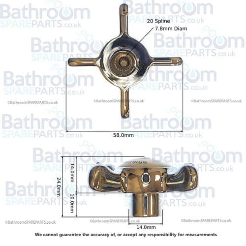 Bristan 1901 Handle Assembly (Pair) 210H20031CP