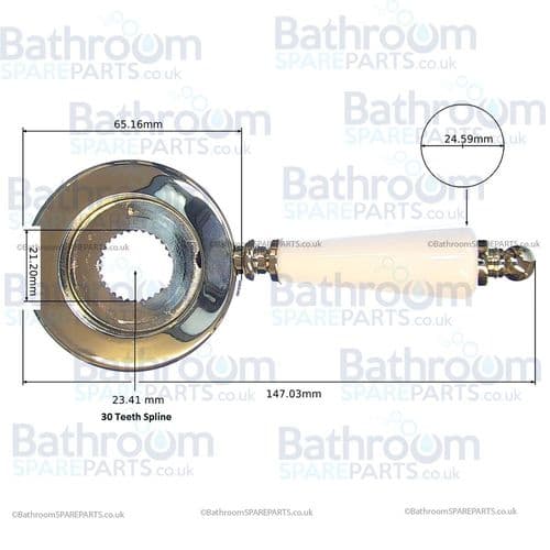 Bristan 1901 Replacement Flow Control Handle and Lever Gold 0307-00-139 G