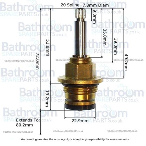 Bristan 1901 Washer Valve 3/4" Complete Set 1901WAS1COMPL