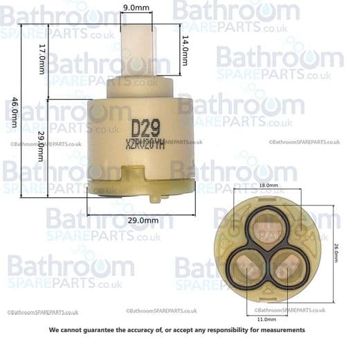 Bristan 233688 Diverter Cartridge 20KH00111NT-FEU09