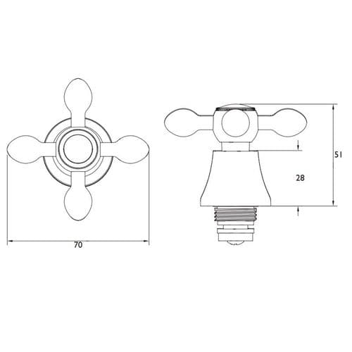 Bristan Bath Tap Reviver With Traditional Handles R 3/4 TC