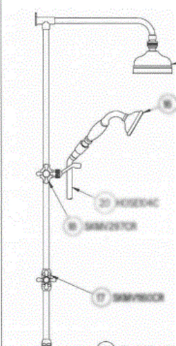 Bristan Cardinal Surface Mounted Shower Rigid Riser & Diverter EB-SK760565CP