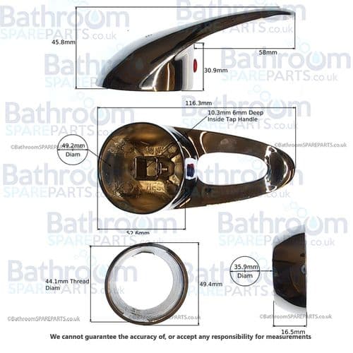 Bristan Chrome Handle For Java J BAS C Standard 160mm Mixer Part Number: HD 05525CSET-BL