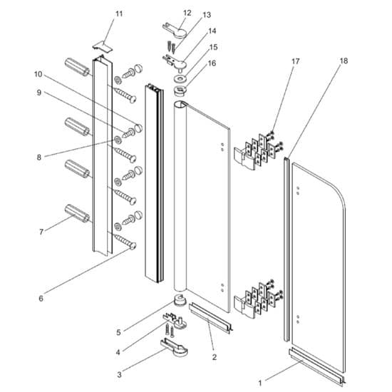 Bristan Java 2 Panel Bathscreen Left Hand - 1150 x 1400mm Spare Parts