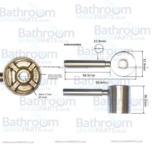 Bristan Monza Brushed Nickel  Handle Assembly (Pair) 62001552800