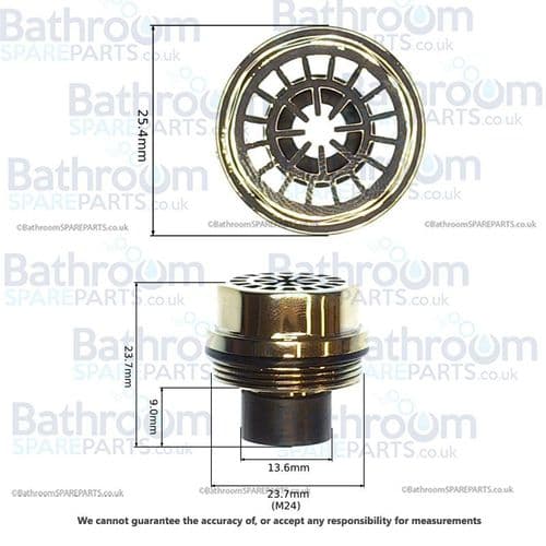 Bristan Sentinal Easyfit Gold Sink Mixer Aerator 214A30003ZG-FEU09