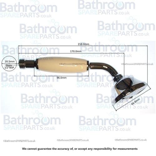 Bristan Trinity Handset Chrome/White HND 17003BD09-0