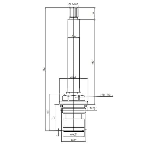 BSP 1/2" Ceramic Shower Flow Valve SH2R