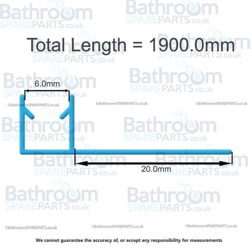 BSP 1 x Pair 6mm Vertical Seals 1900mm Length BSP20BF