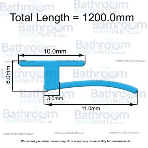 BSP 10mm Flat Jay Seal 1200mm Length BSPFLTJ-12
