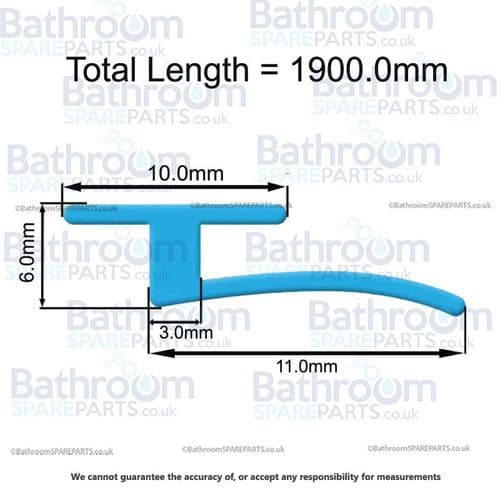 BSP 10mm Flat Jay Seal 1900mm Length BSPFLTJ-19